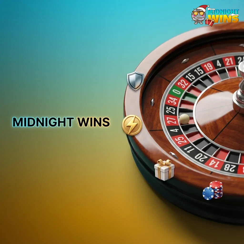 Midnight Wins Casino feature list graphic highlighting UK payments, game variety, bonuses, mobile play, and responsible tools
