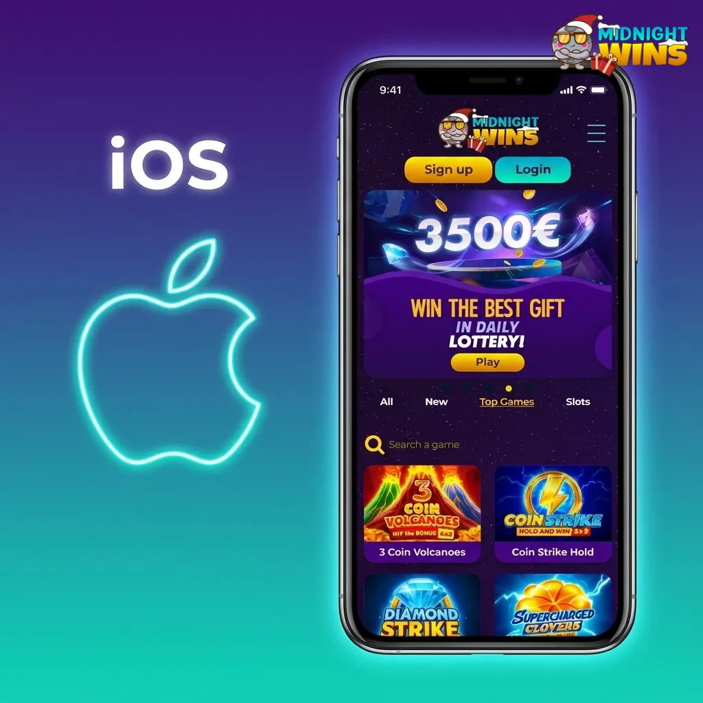 iPhone screen showing Safari share menu with “Add to Home Screen” highlighted for the Midnight Wins betting website