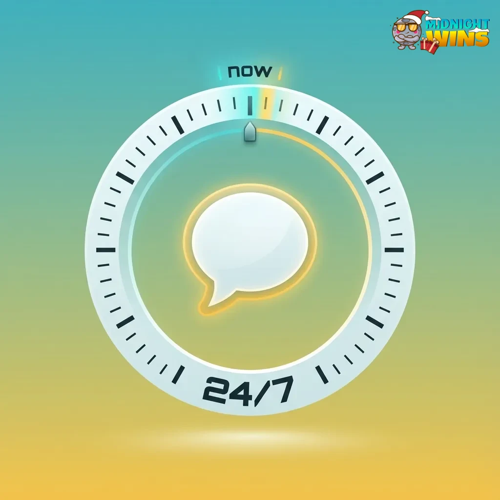 Illustration of a customer using live chat support on a website, messaging with a Midnight Wins support agent in real time