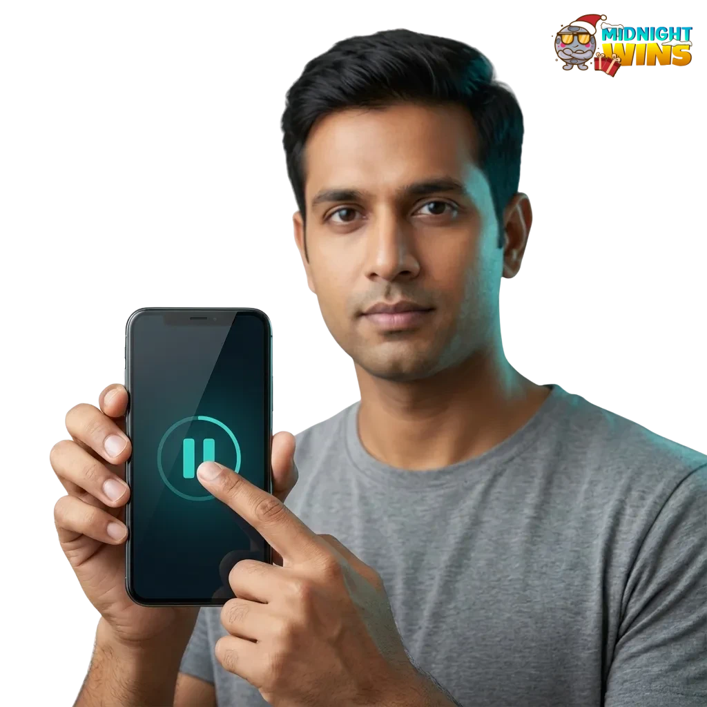 Illustration promoting responsible gaming with icons for limits, breaks, safety, privacy and support resources