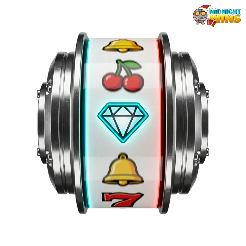 Midnight Wins slots interface showing themed reels, jackpot amounts, and bonus offers for UK online casino players