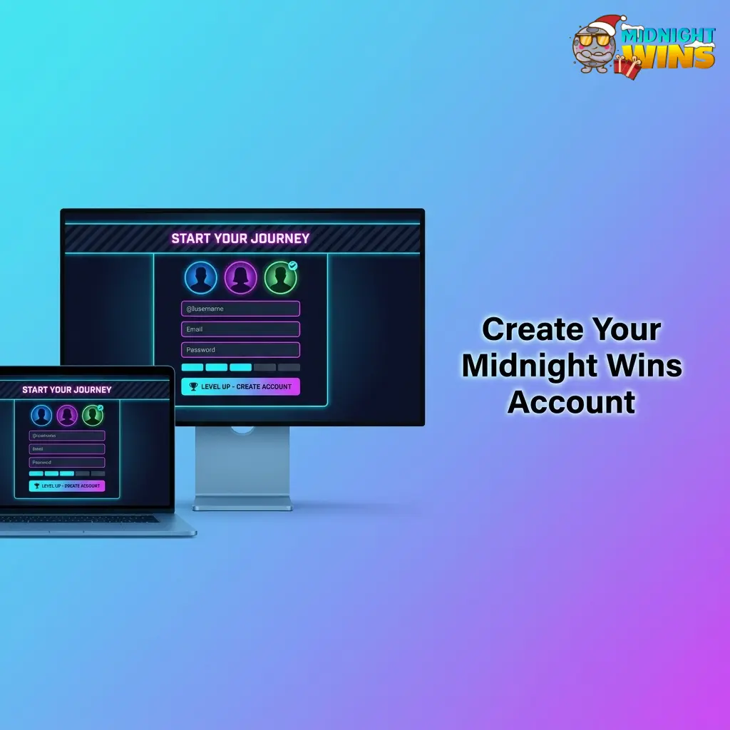 Midnight Wins account registration button for casino and sportsbook sign-up
