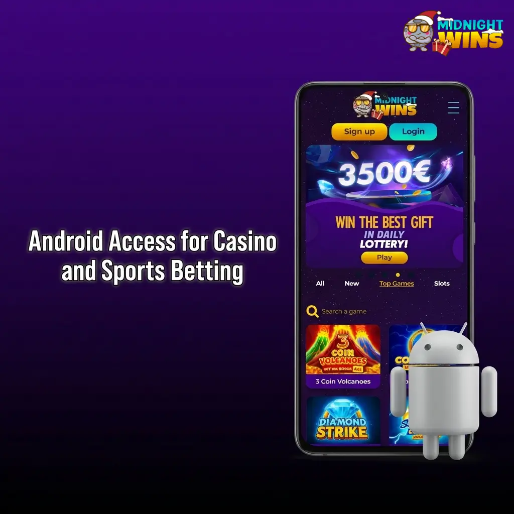 Android APK download button for casino and sports betting app access