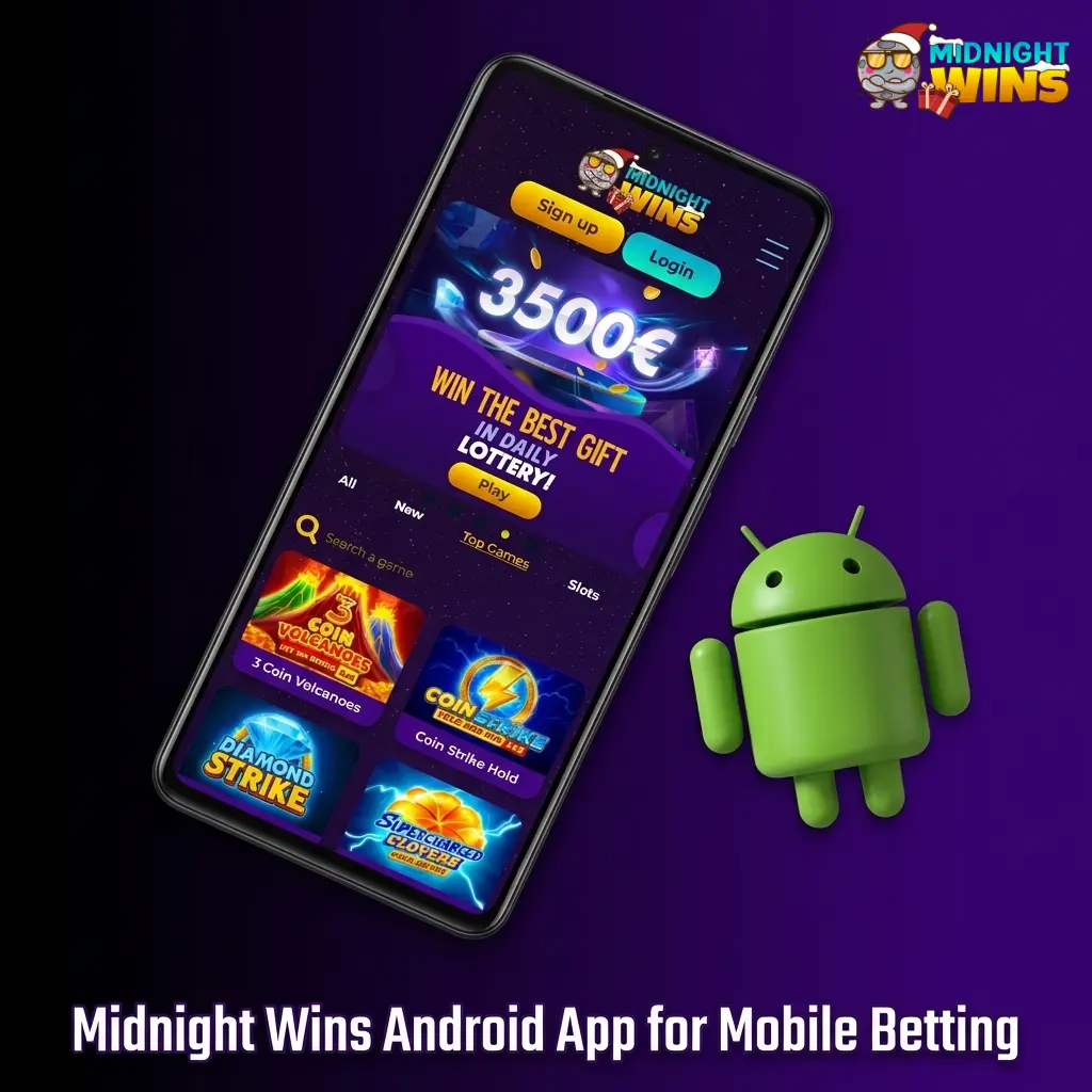 Midnight Wins Android app download for mobile sports betting, casino games, deposits and withdrawals