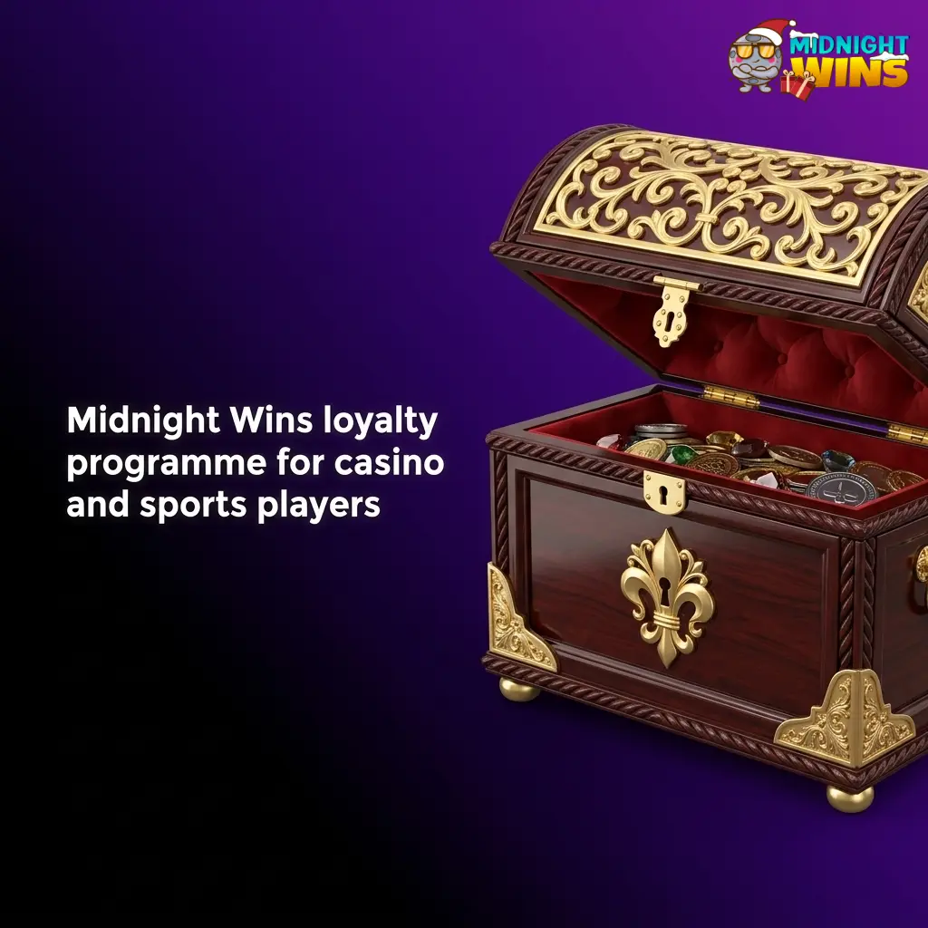 Midnight Wins loyalty programme account screen for casino bonuses and sports betting rewards